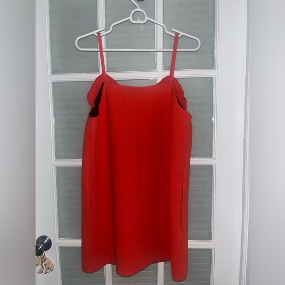 Top Shop US 6 jumper dress, spaghetti strap red with pockets - Picture 2 of 4